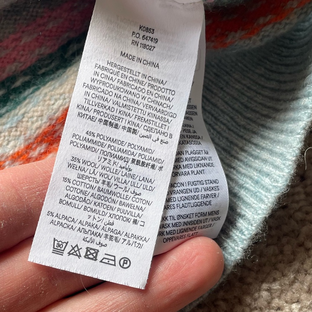 Boden edie fair island sweater blue diamond women’s wool blend size small - Picture 4 of 7